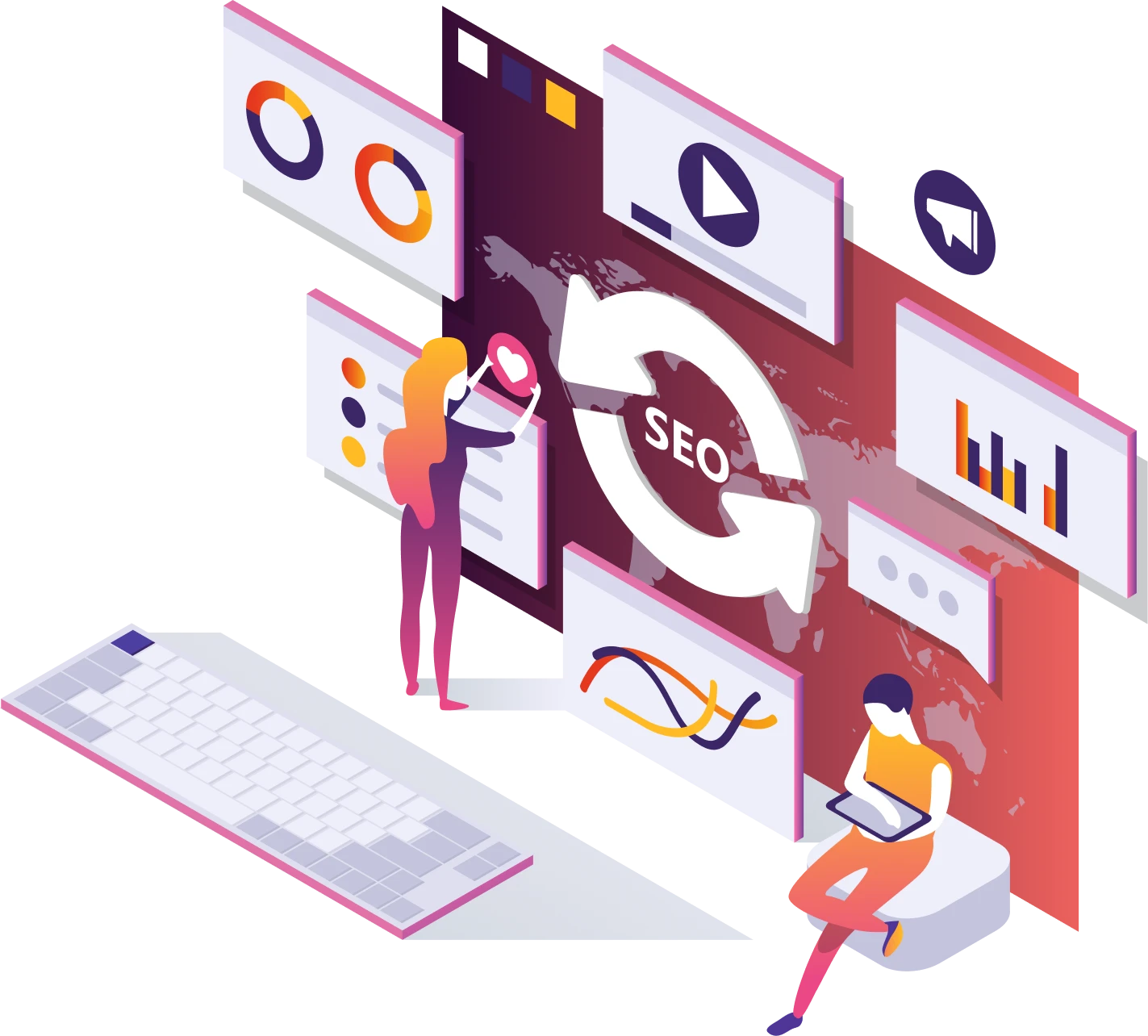 Search engine optimisation service illustration